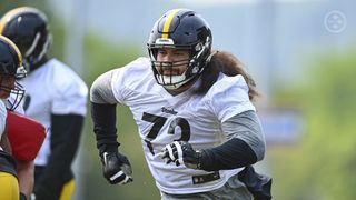 Steelers' Isaac Seumalo Eager For Challenge At Training Camp In 2023: "Iron Sharpens Iron... And I'm Here For It" (2023 Steelers OTA's). Photo by Karl Roser/Pittsburgh Steelers